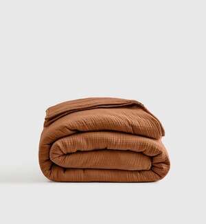 Quince Organic Cotton Gauze Blanket in Terracotta Twin size quilt only new no ta